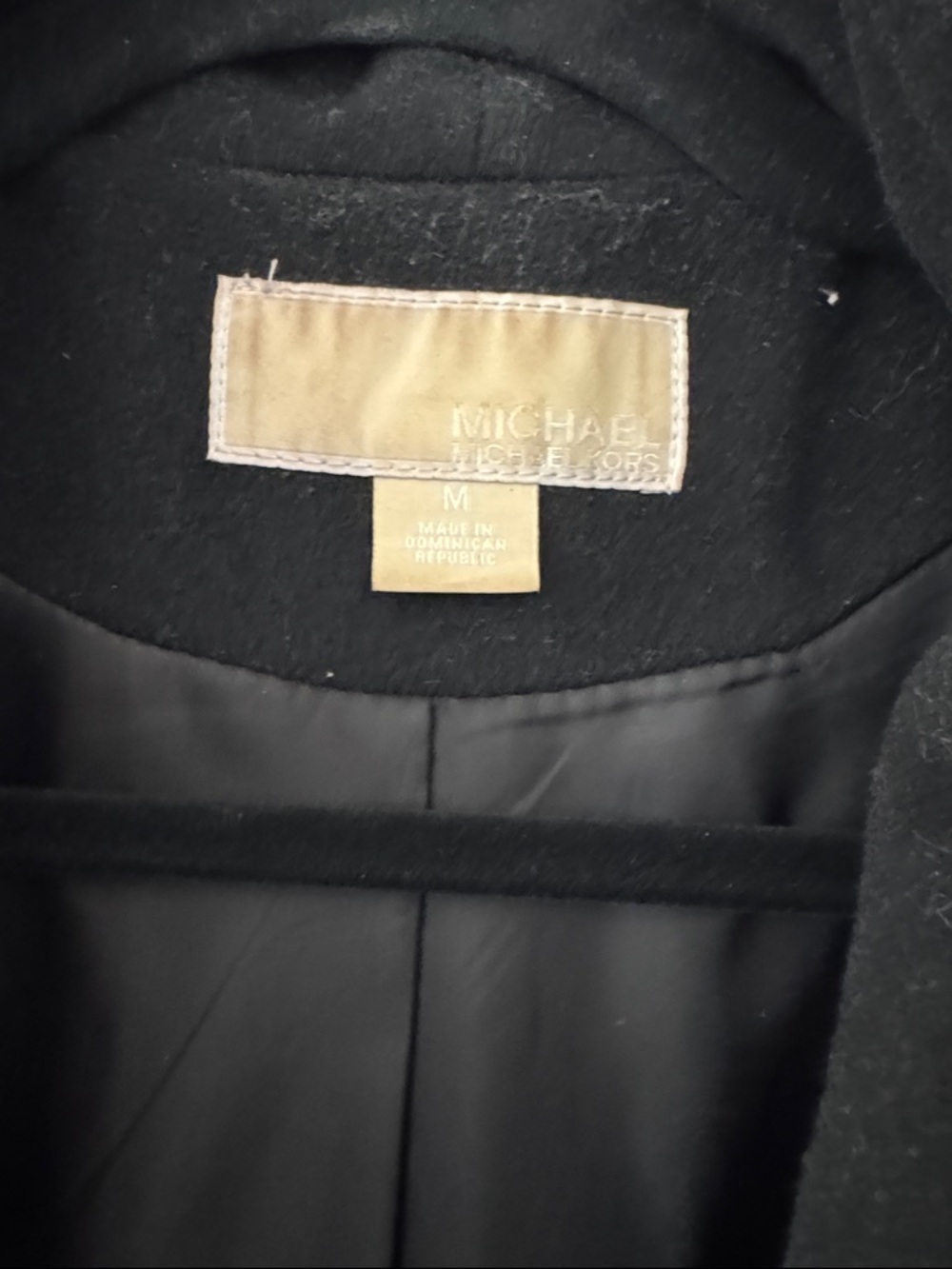 MICHAEL Michael Kors Wool-Blend Asymmetrical Belted Walker Coat. Size Medium. - Picture 7 of 8